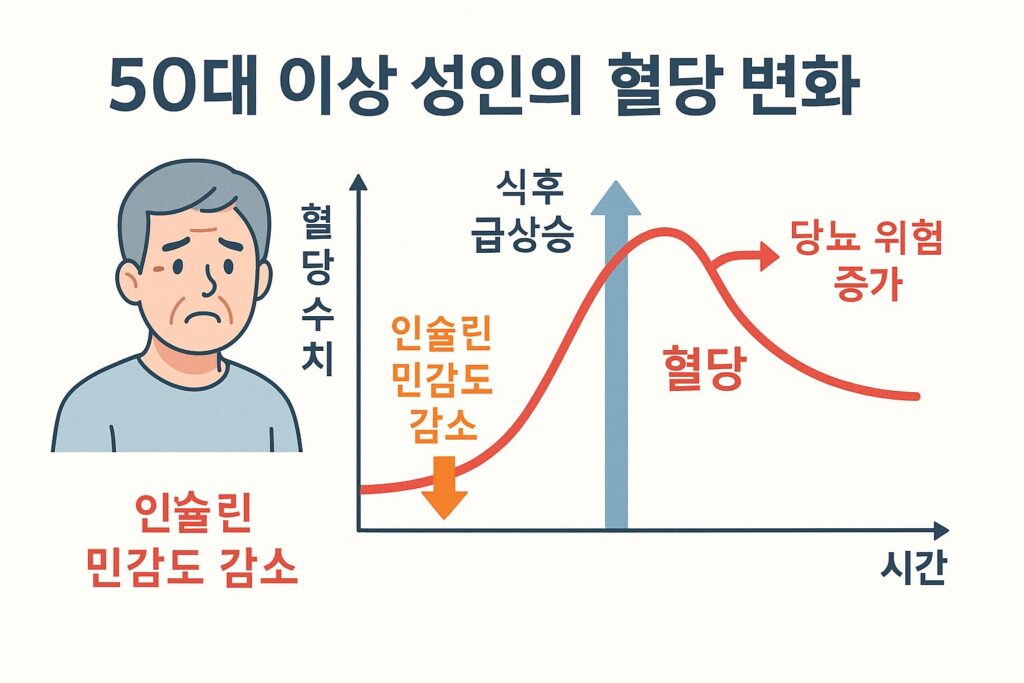 50대 이상 혈당 변화 흐름도