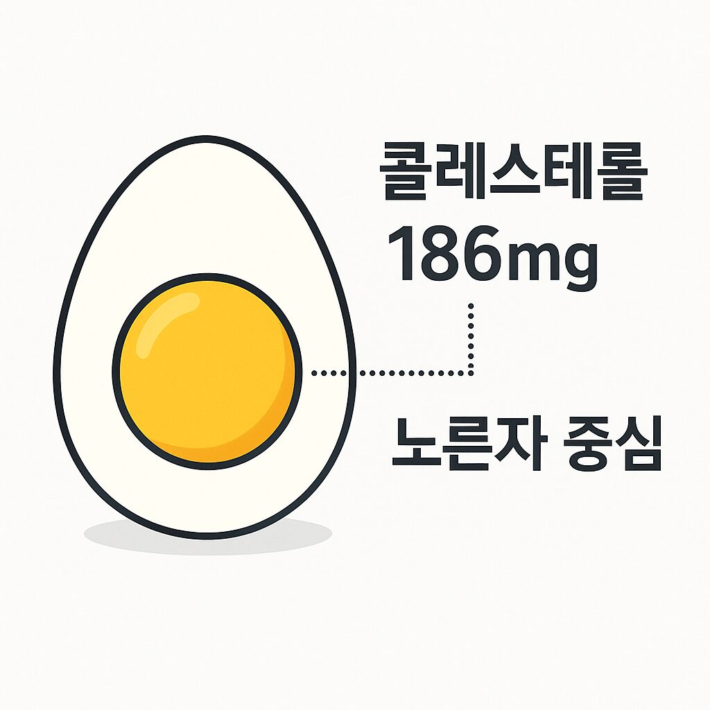 계란의 콜레스테롤 함량과 구조 이미지