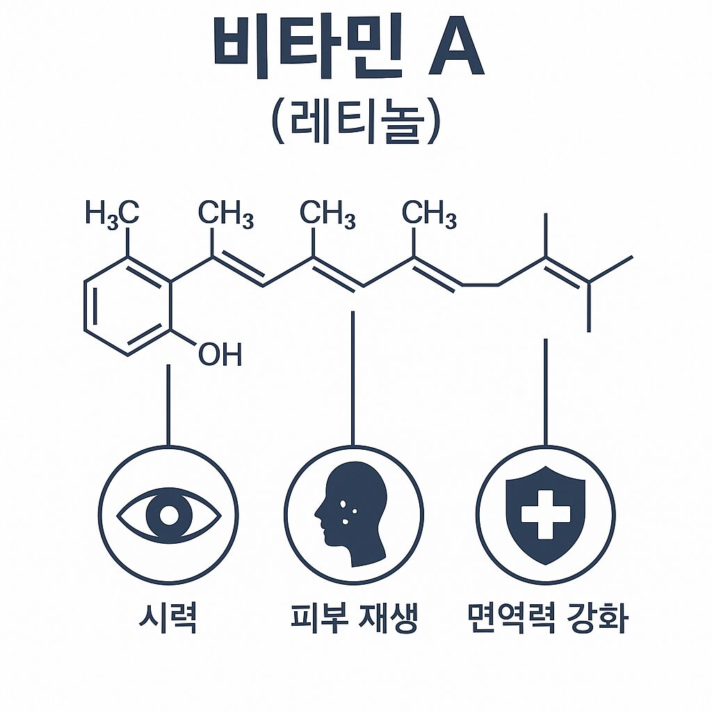 비타민 A 구조와 기능 설명 이미지