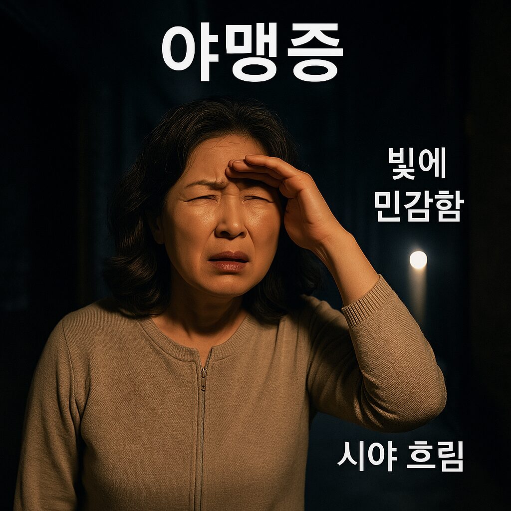 야맹증의 대표적인 증상 예시 이미지
