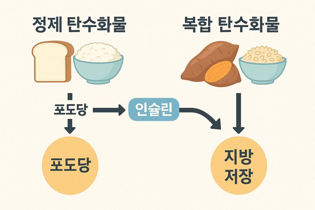 탄수화물 섭취 후 지방 저장과정