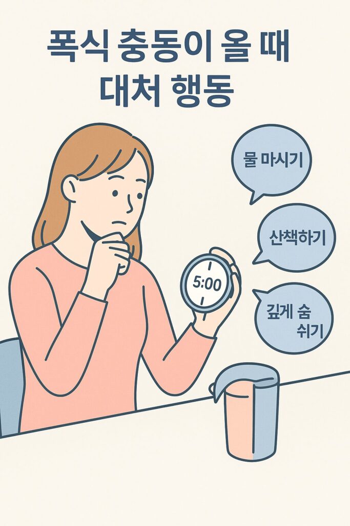 충동이 올 때 대처 행동 예시 이미지