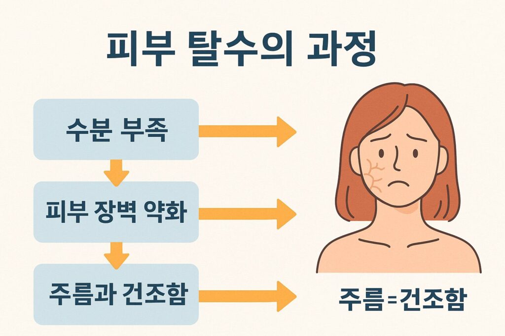 피부 탈수 메커니즘 인포그래픽