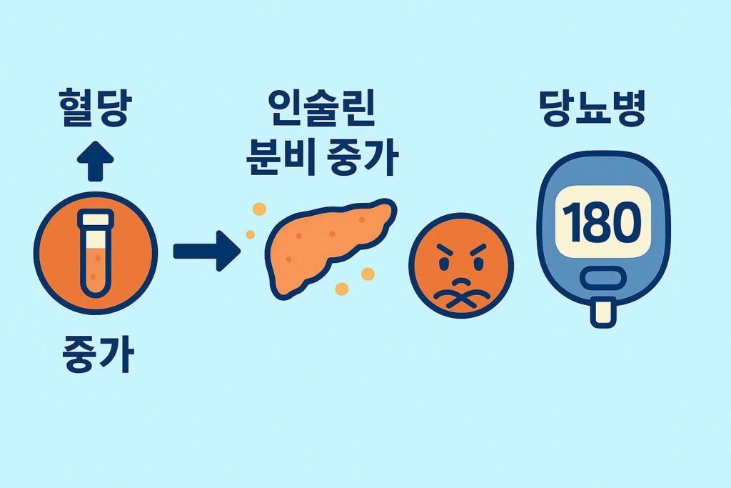 과도한 당분 섭취로 인한 당뇨 위험 증가 인포그래픽