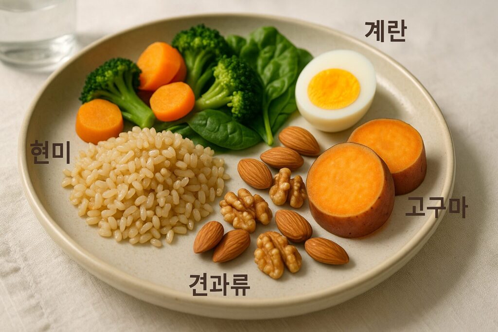 균형 잡힌 저탄수화물 식단 예시