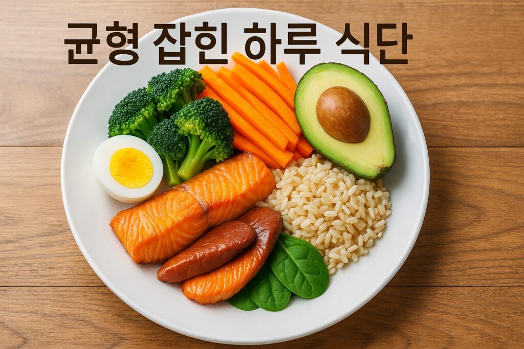 균형 잡힌 하루 식단 접시 예시