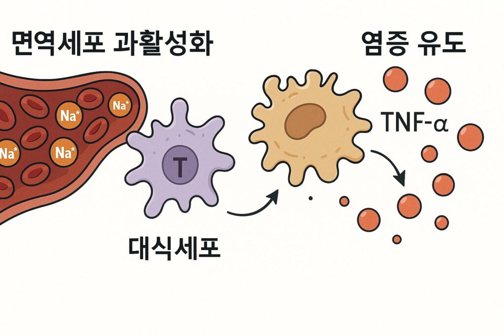 나트륨이 면역세포에 미치는 영향 이미지