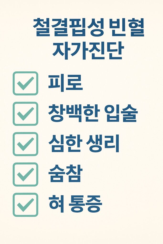철결핍성 빈혈 자가진단 체크리스트
