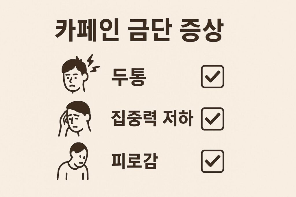 카페인 금단 증상 체크리스트 인포그래픽