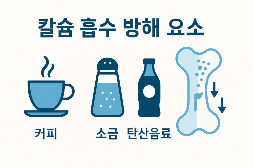 칼슘 흡수를 방해하는 요소 인포그래픽