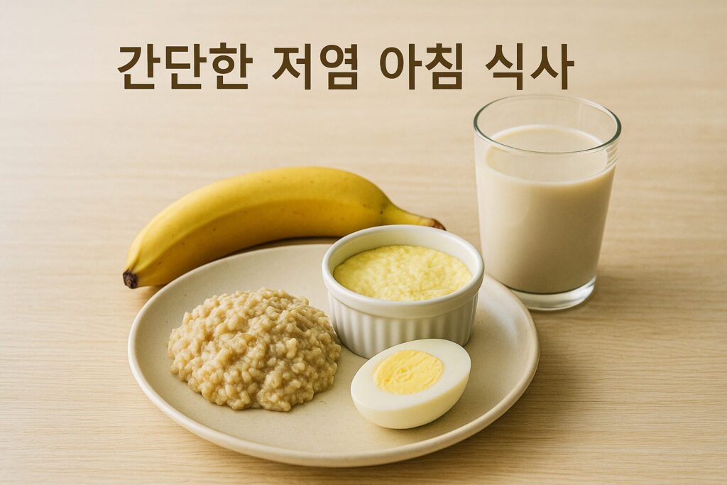 간단한 저염 아침 식사 예시
