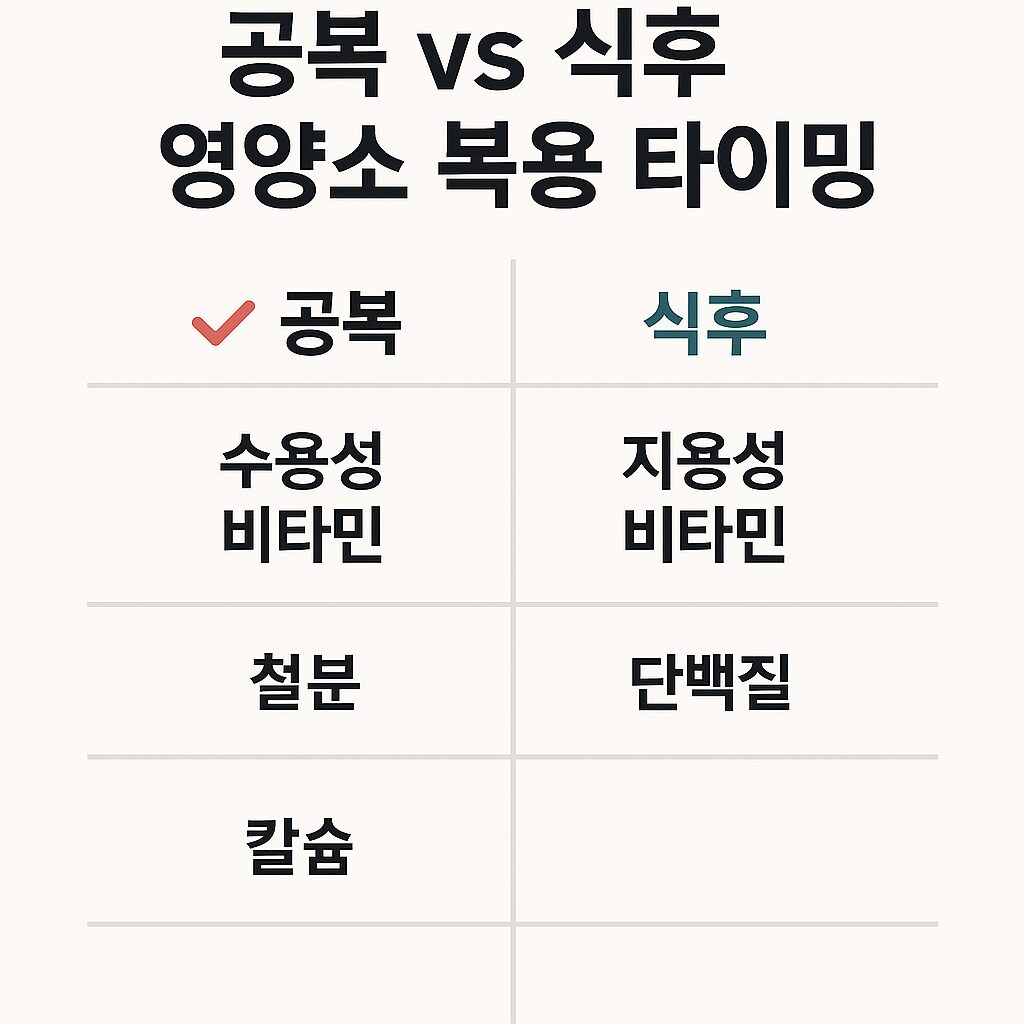 공복과 식후 복용 시간표 체크리스트