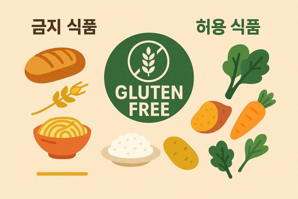 글루텐 프리 식단 개념 요약 인포그래픽