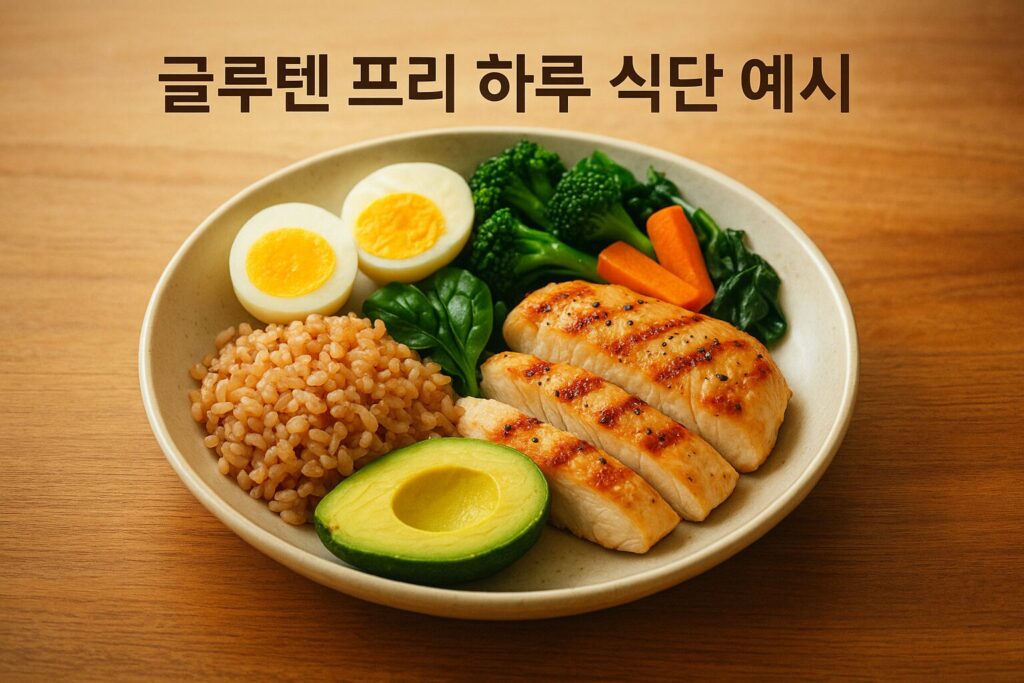 글루텐 프리 식단 하루 예시 식사 이미지