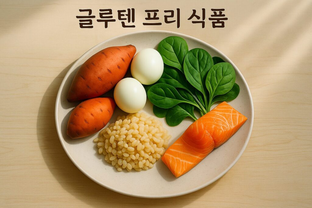 글루텐 프리 추천 식품 상차림 이미지