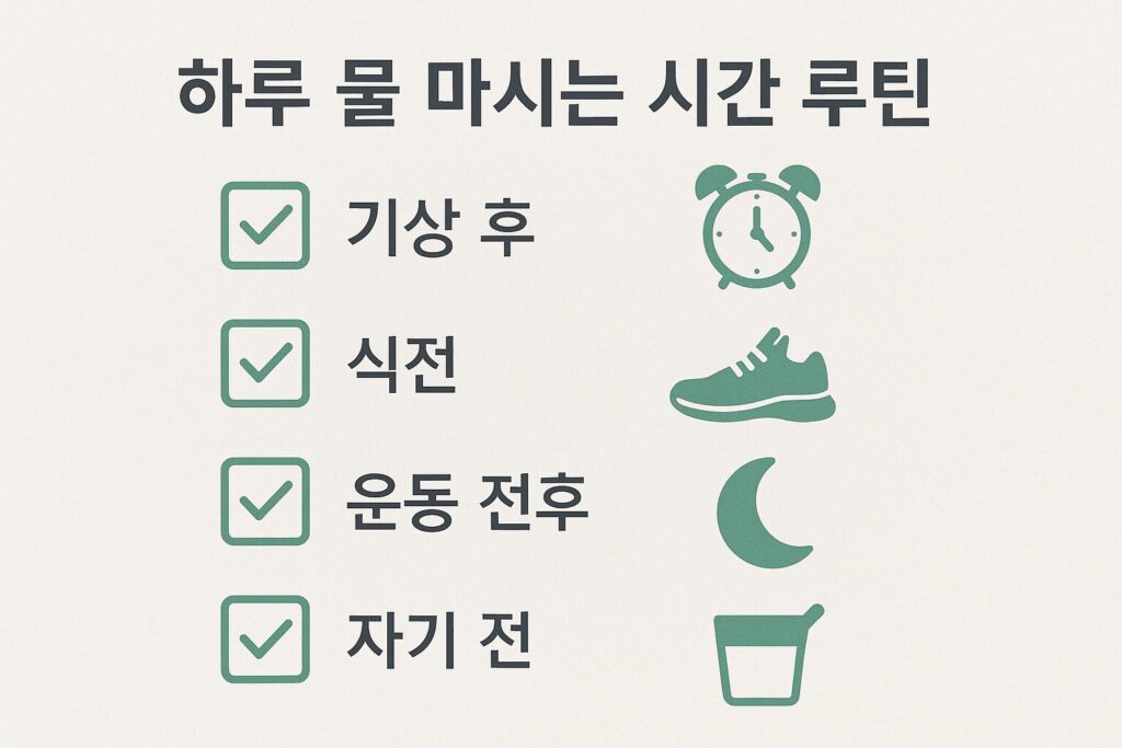 물 마시는 시간표 루틴 체크리스트