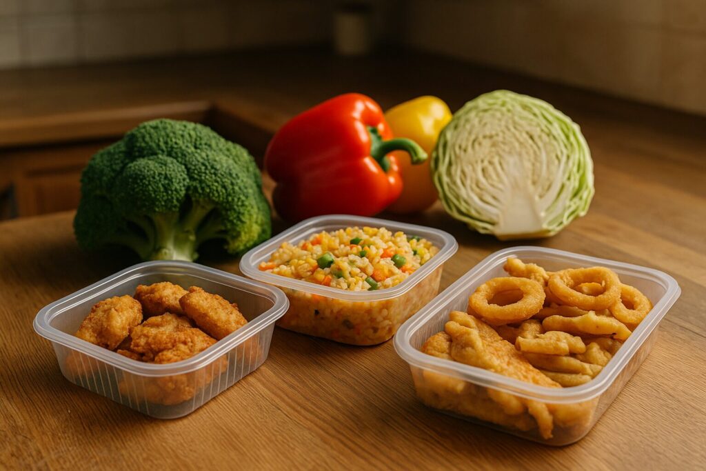 반조리 식품과 신선 식재료 조합