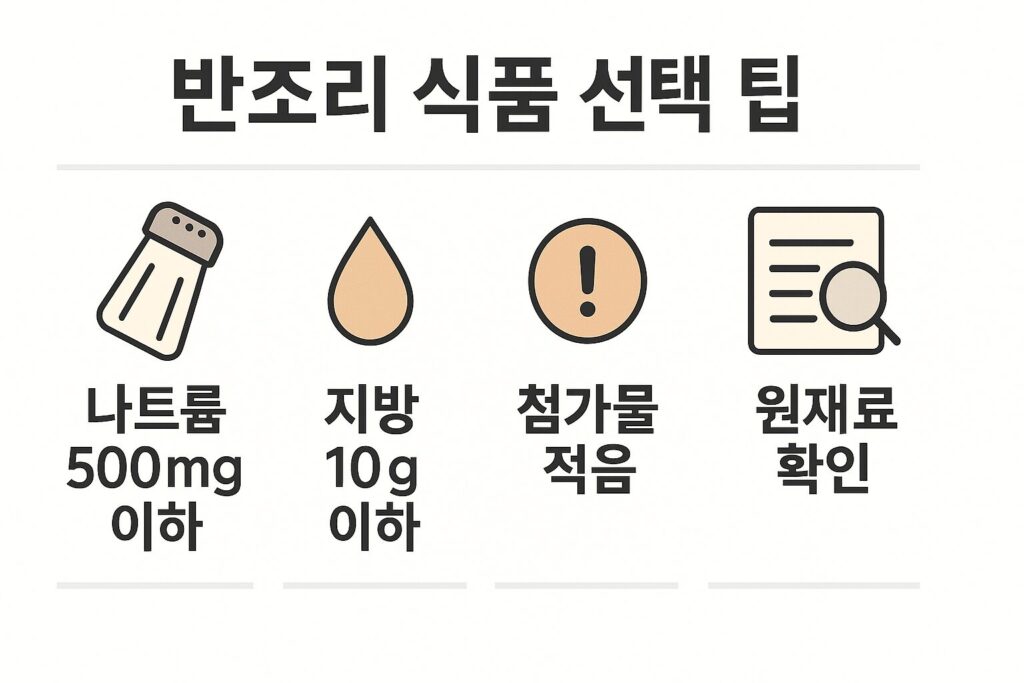 반조리 제품 선택 팁 인포그래픽
