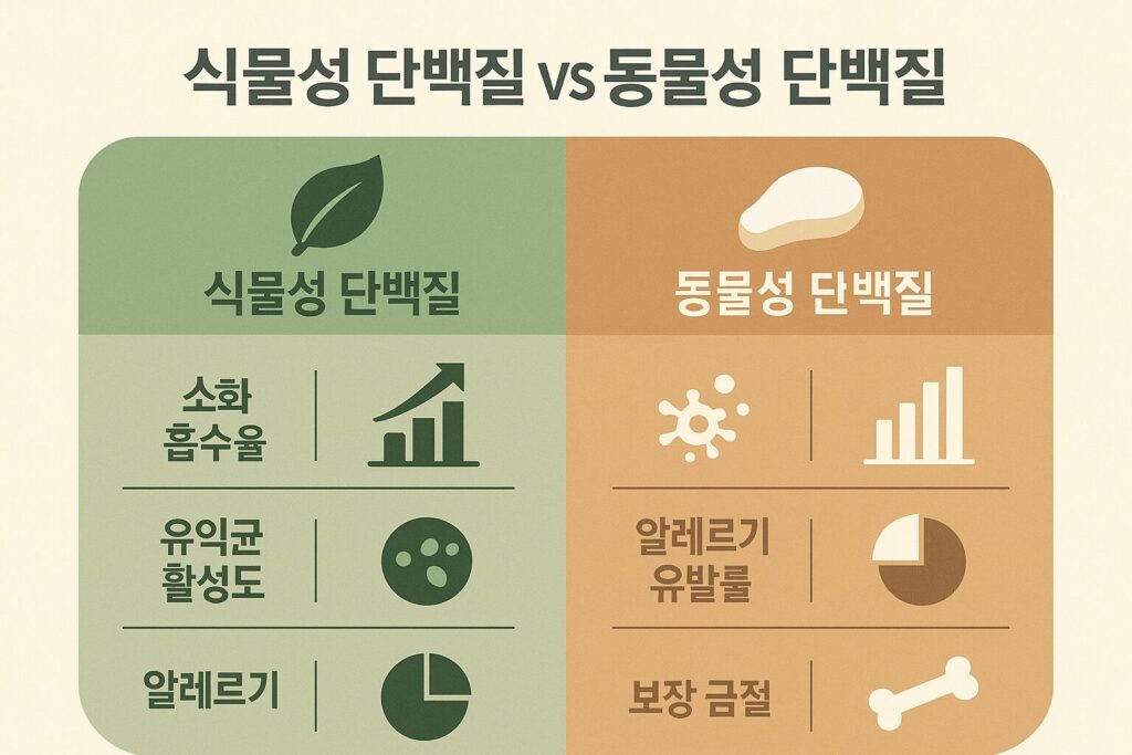 식물성 단백질과 동물성 단백질 비교 
