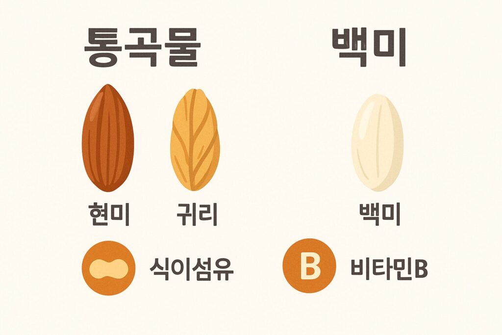 통곡물 vs 백미 비교