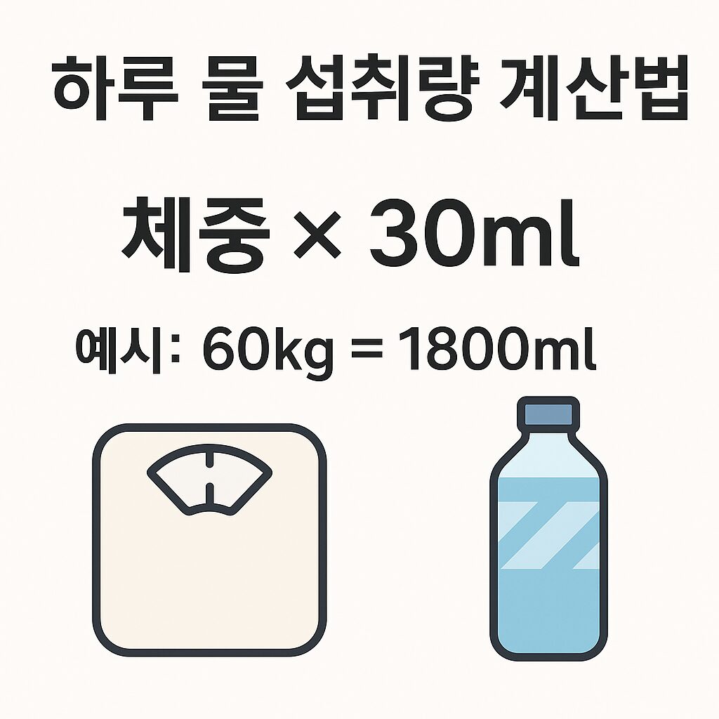 하루 물 섭취량 계산법