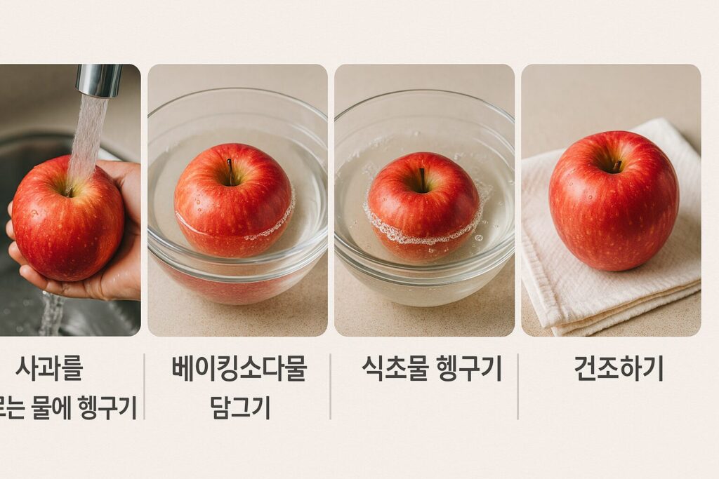 과일 세척 단계별 사진