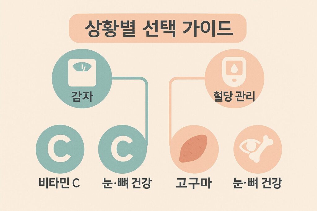 상황별 선택 가이드 다이어그램