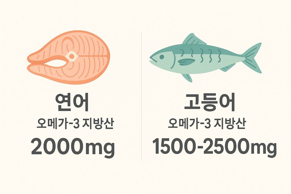 오메가3 함량 비교 인포그래픽