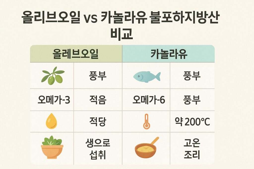 올리브오일 vs 카놀라유