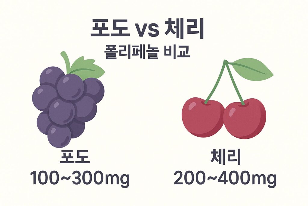 포도 vs 체리 영양 비교 인포그래픽